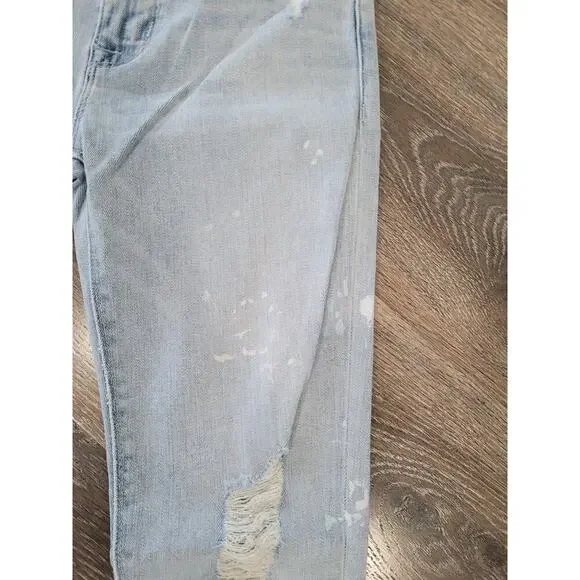 Hudson Midrise Nico Super Skinny‎ Blue Denim Jeans size 25 Distressed #P2